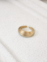 טבעת ציפוי זהב, טבעת שכבות, טבעת חישוק ציפוי זהב, טבעת זהב לאישה, טבעת עבה לאישה,