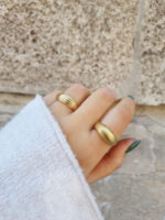 טבעת ציפוי זהב, טבעת שכבות, טבעת חישוק ציפוי זהב, טבעת זהב לאישה, טבעת עבה לאישה,