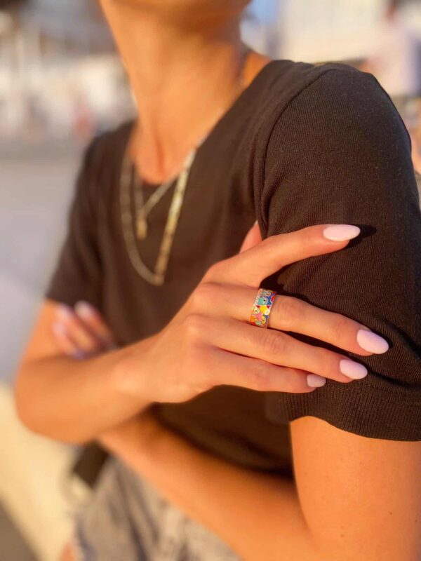טבעת מיוחדת לאישה, טבעת צבעונית לאישה, טבעת לקיץ, טבעת מיוחדת לאישה,