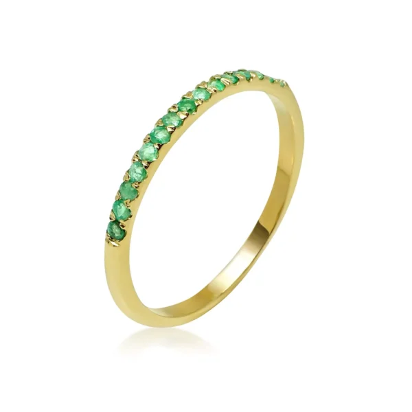 טבעת איטרניטי לאישה, טבעת איטרניטי עם אבן חן, טבעת אמרלד לאישה, טבעת זהב עם אמרלד לאישה,
