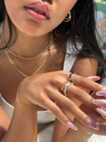 טבעת צבעונית לאישה, טבעת לקיץ, טבעת זהב פתוחה, טבעת זהב עם אמייל, טבעת זהב משובצת לאישה,