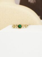 טבעת לאישה, טבעת אבן ירוקה, טבעת זהב ירוקה