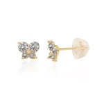 עגילי זהב לילדה פרפרים