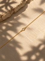 צמיד מעוין זהב בשיבוץ זרקון